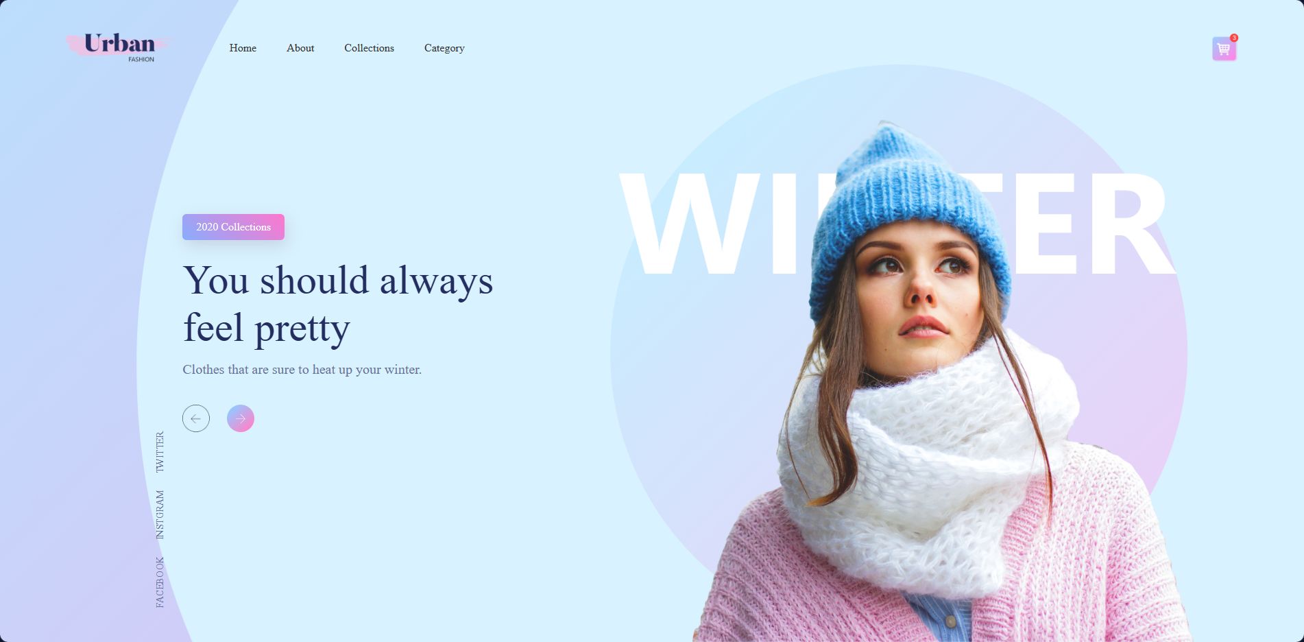 Screenshot of Winter Collecion Landing Page project